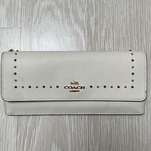 Coach Saffiano Slim Wallet with Studs